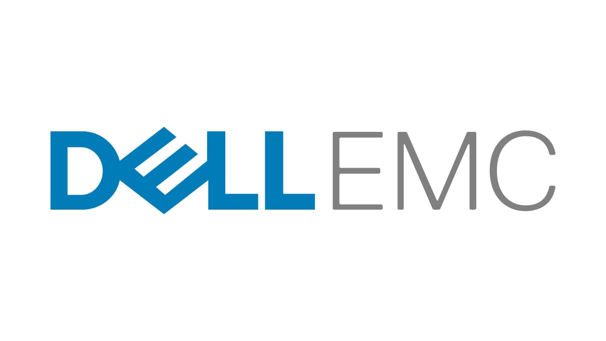 Dell EMC logo padded on white background