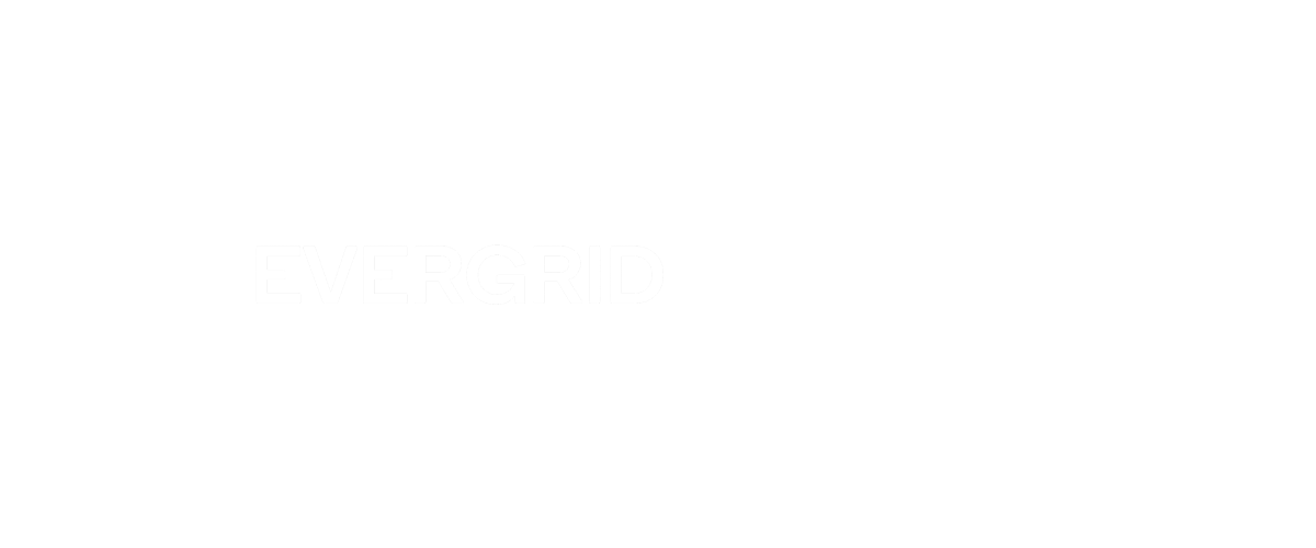 White Evergrid logo beside the AMD Instinct logo on a black background, separated by a vertical white line.
