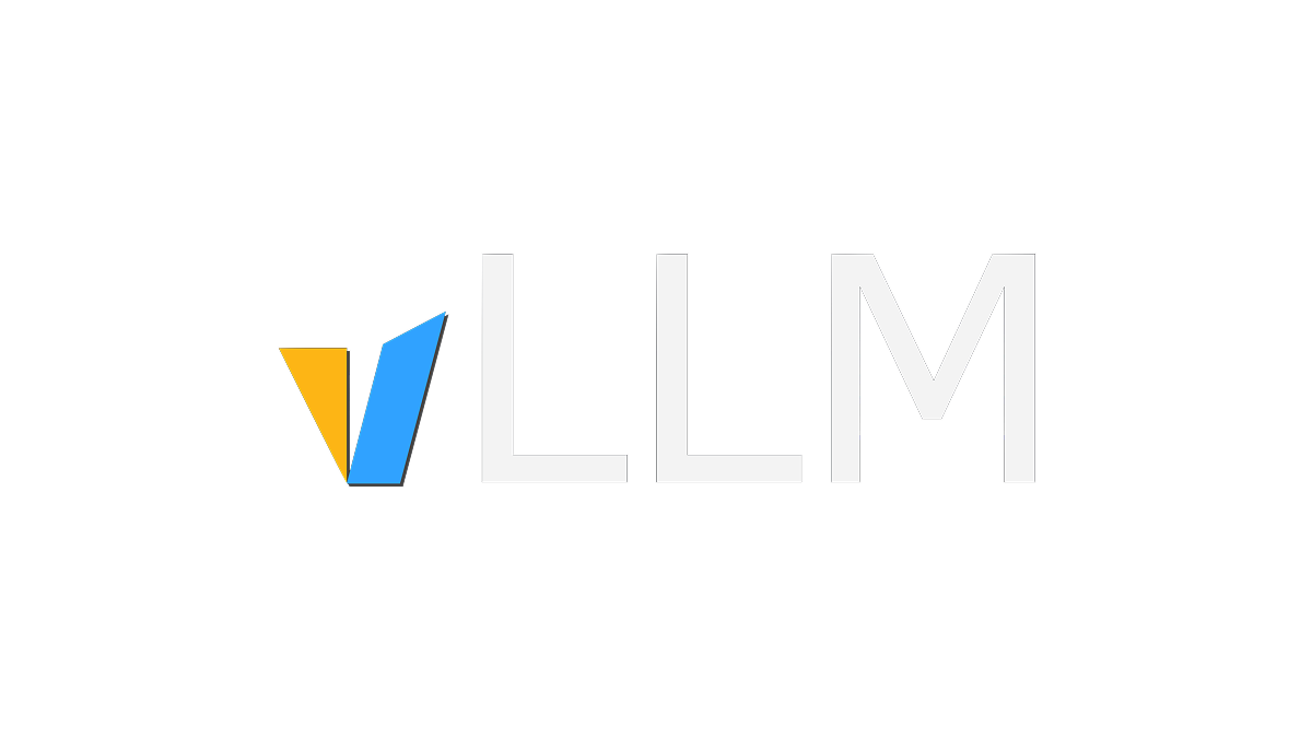 Icon, Text, Orange Blue Gray, V LLM Logo