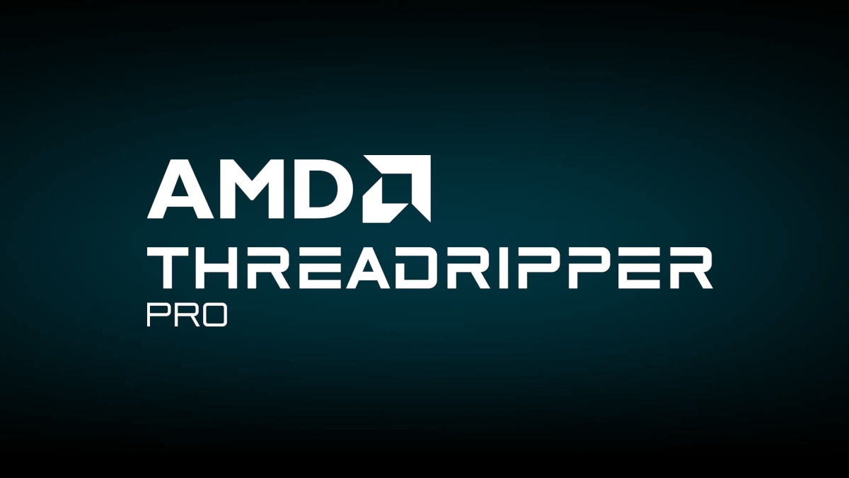 AMD Threadripper™ PRO white logo on dark green background