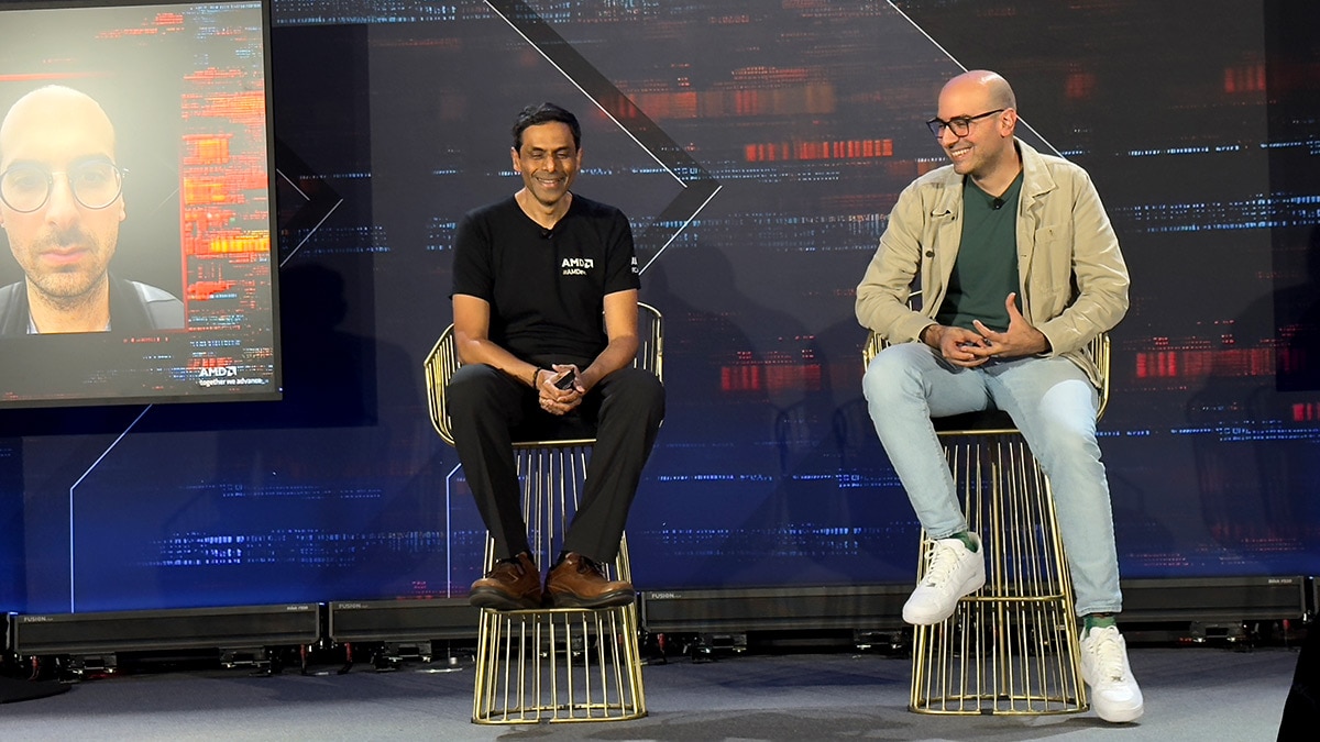 Vamsi Boppana and Marc Saroufim at AMD AI DevDay 2025