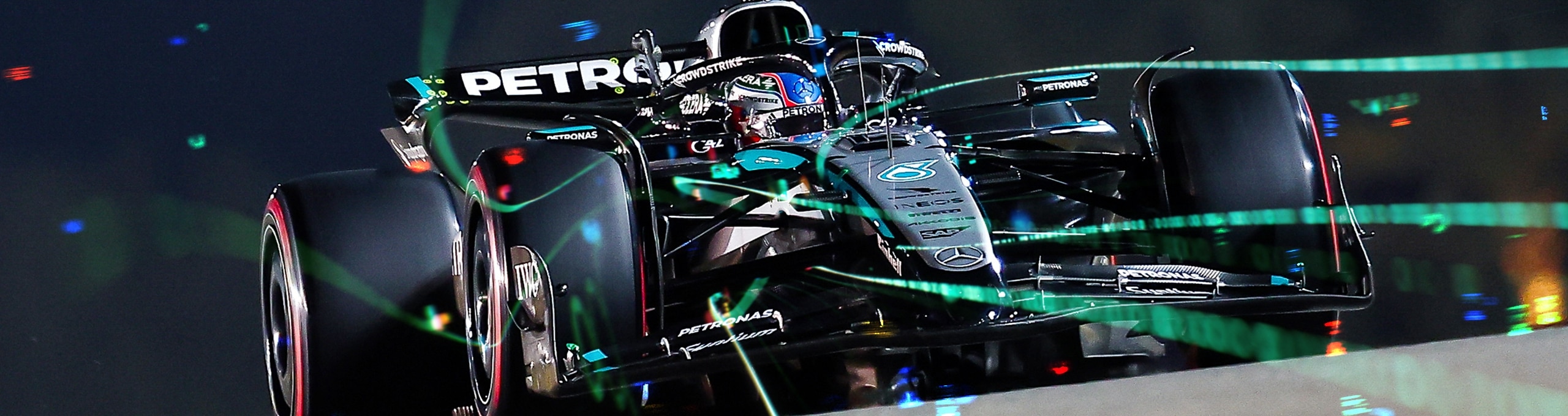 AMD Mercedes Petronas F1 car and data streams