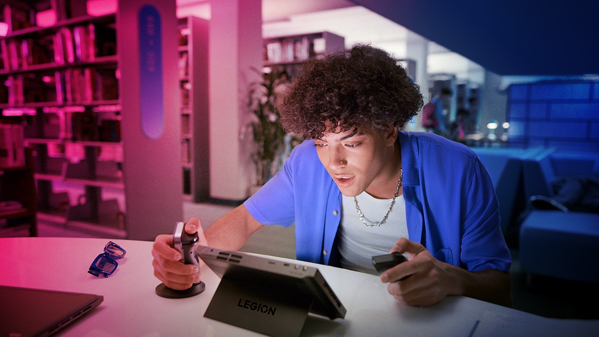 Teenager playing on the Lenovo Legion Go