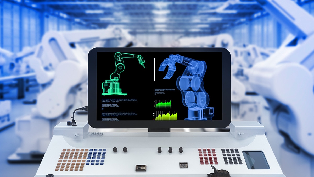 Screen and controller with robotic arms
