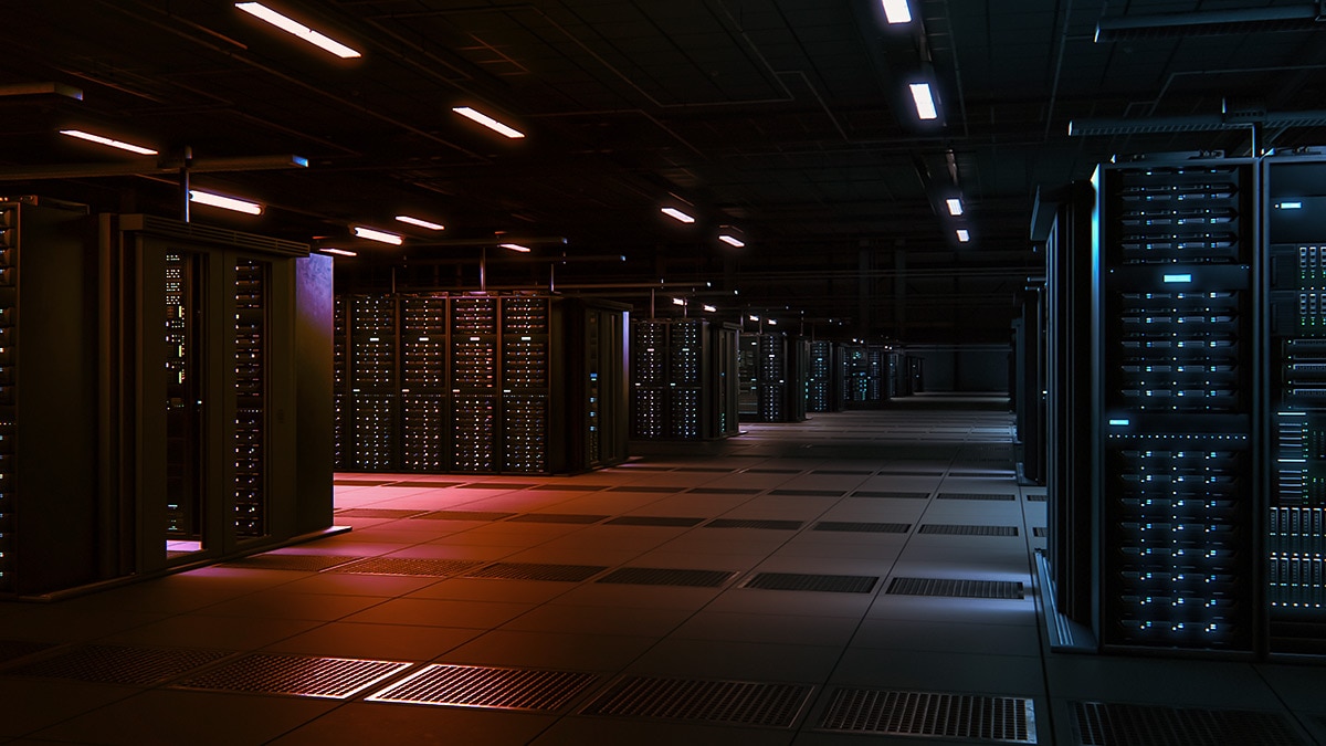 Modern Data Technology Center Server Racks