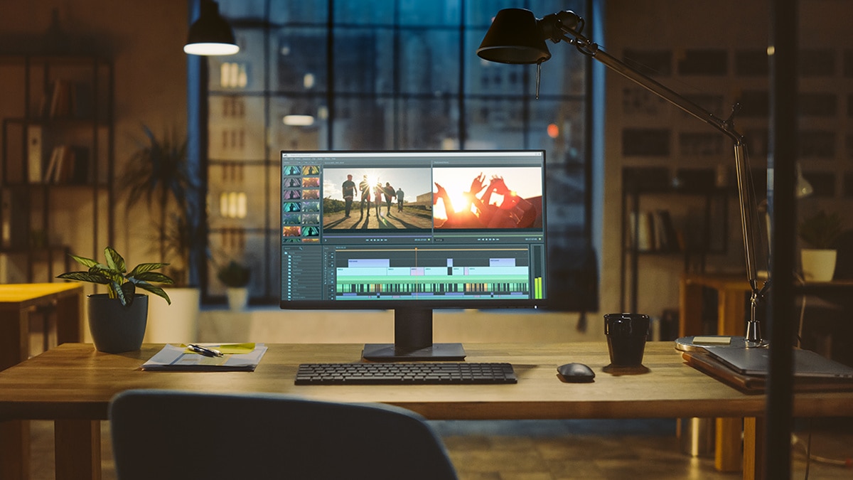 Desktop workstation at home