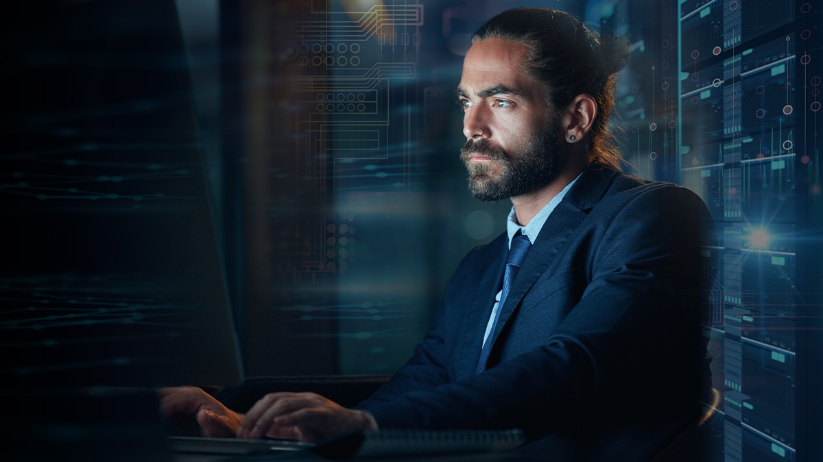 man using computer man using computer