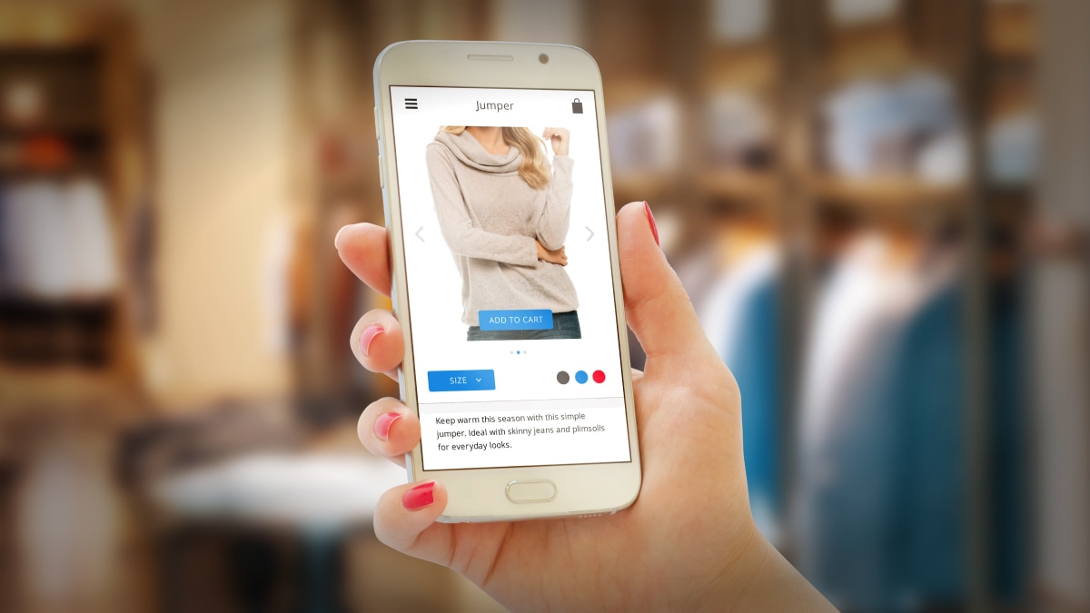 shopping image on smart phone