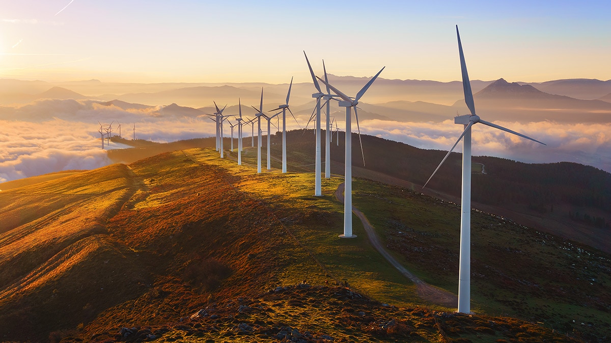 wind turbines in Oiz eolic park