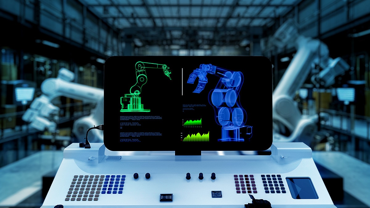 Screen and controller with robotic arms