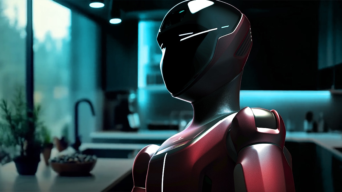 humanoid robot in kitchen