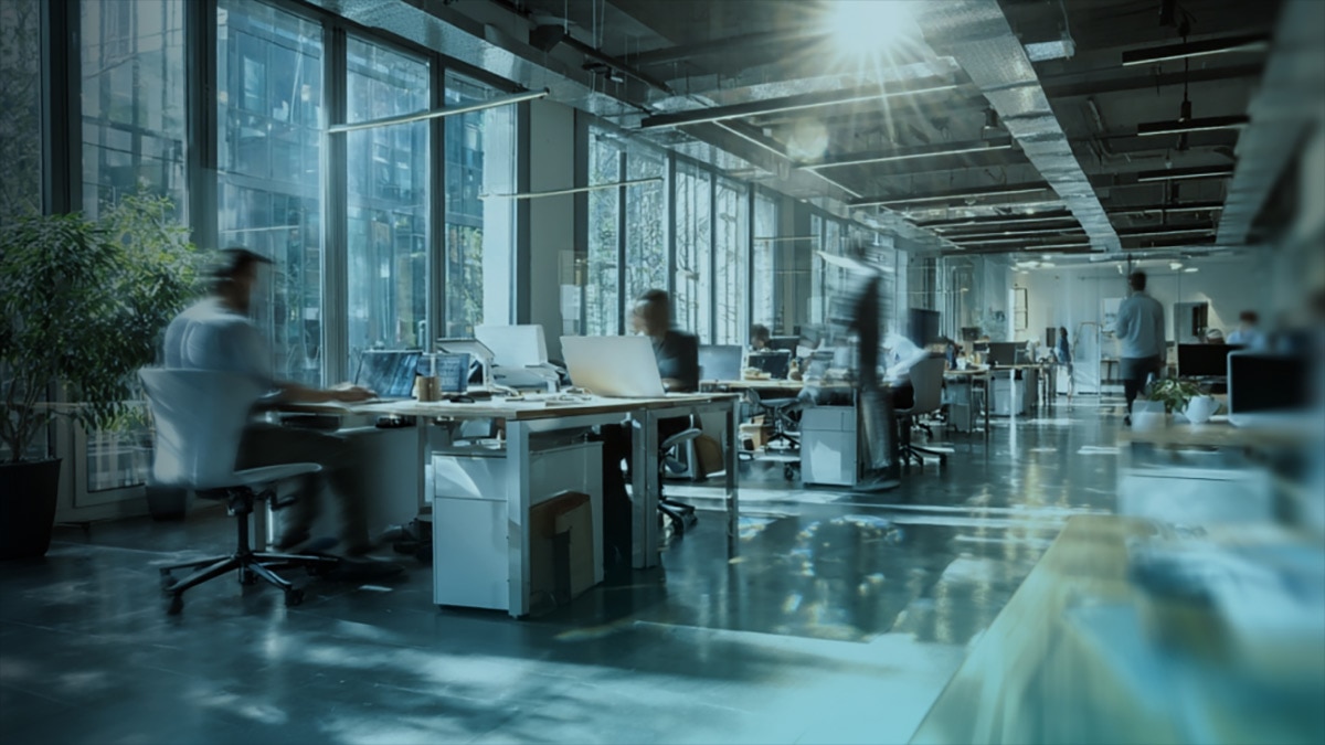 People working in an office