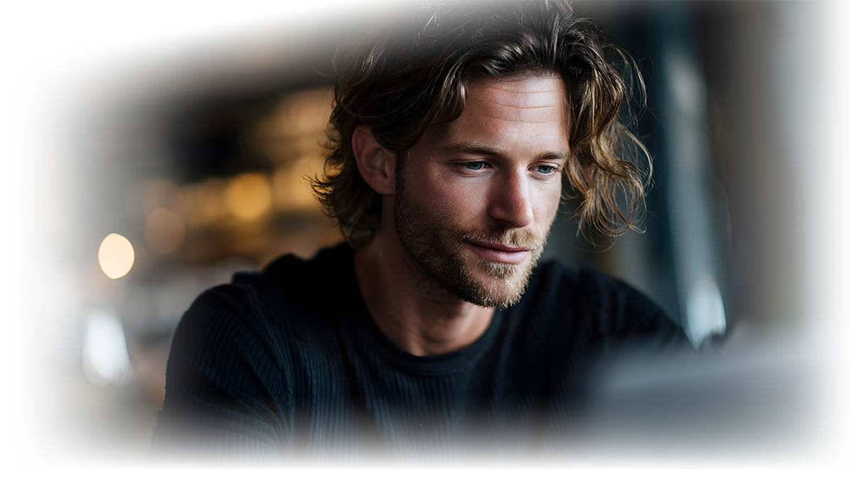 Man working on a laptop