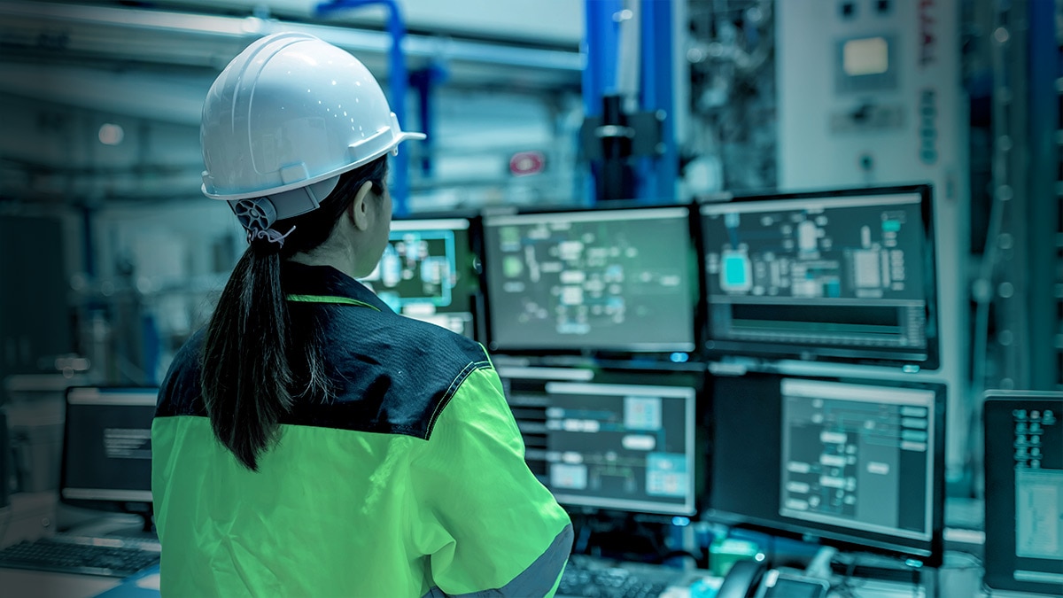 Industry Factory Female Computer Engineer