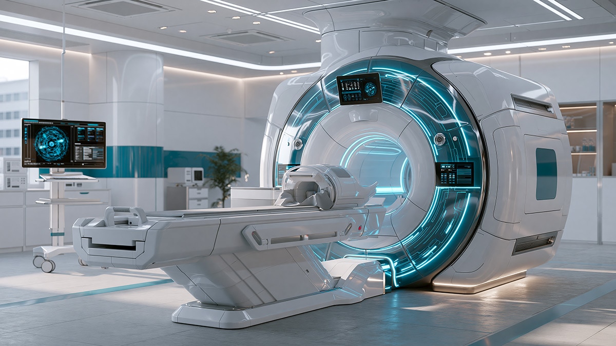Ultra-modern MRI scanner in a pristine radiology suite