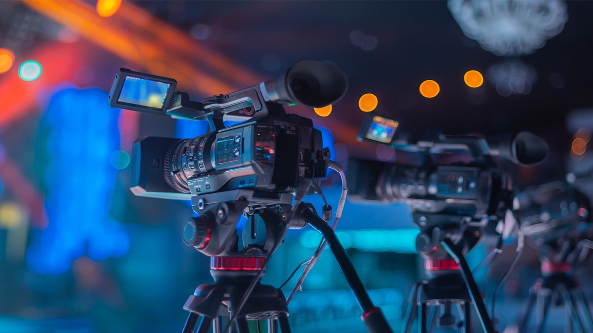 Multiple cameras in action in studio 