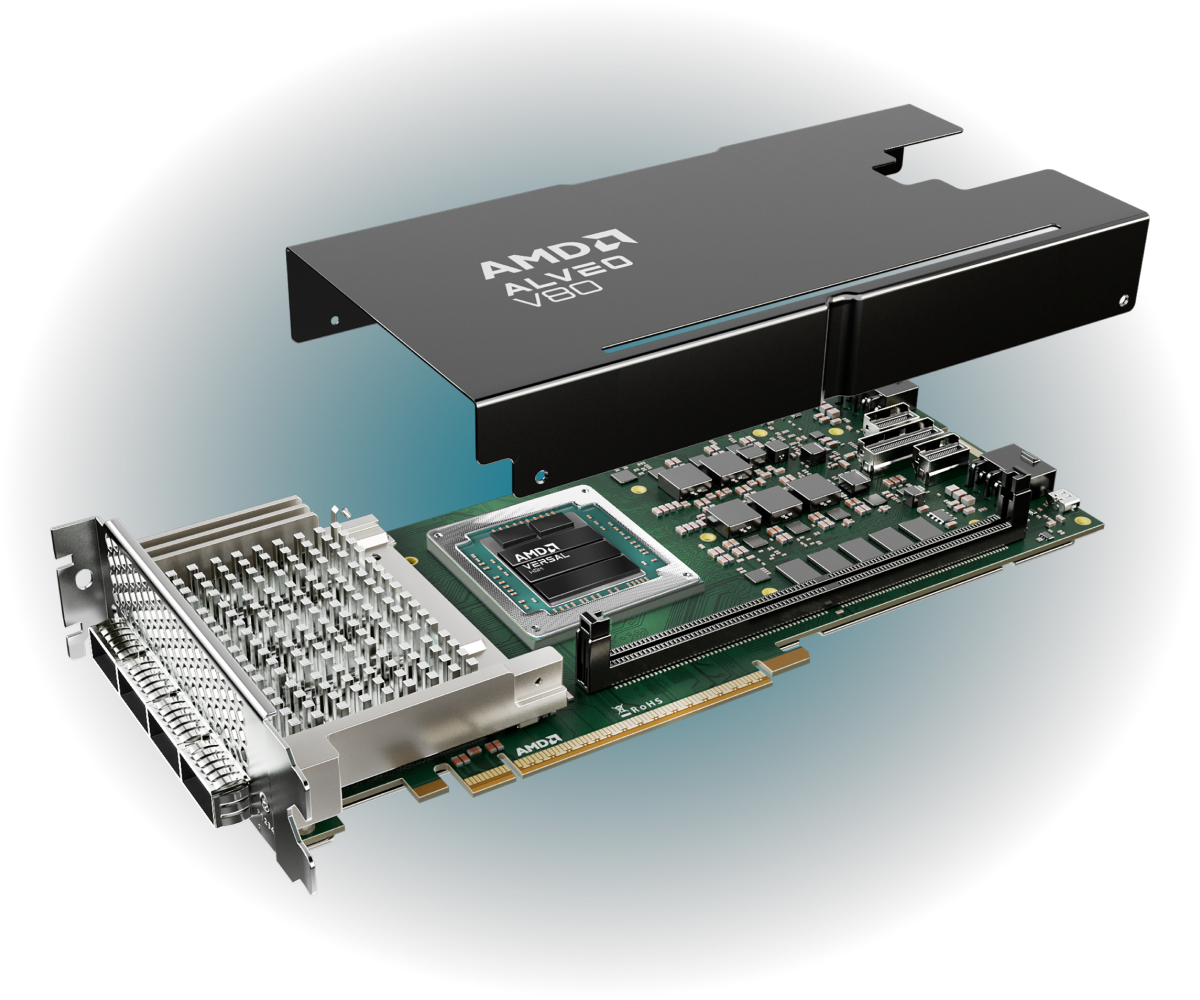 AMD Alveo V80 de-lidded image AMD Alveo V80 de-lidded image