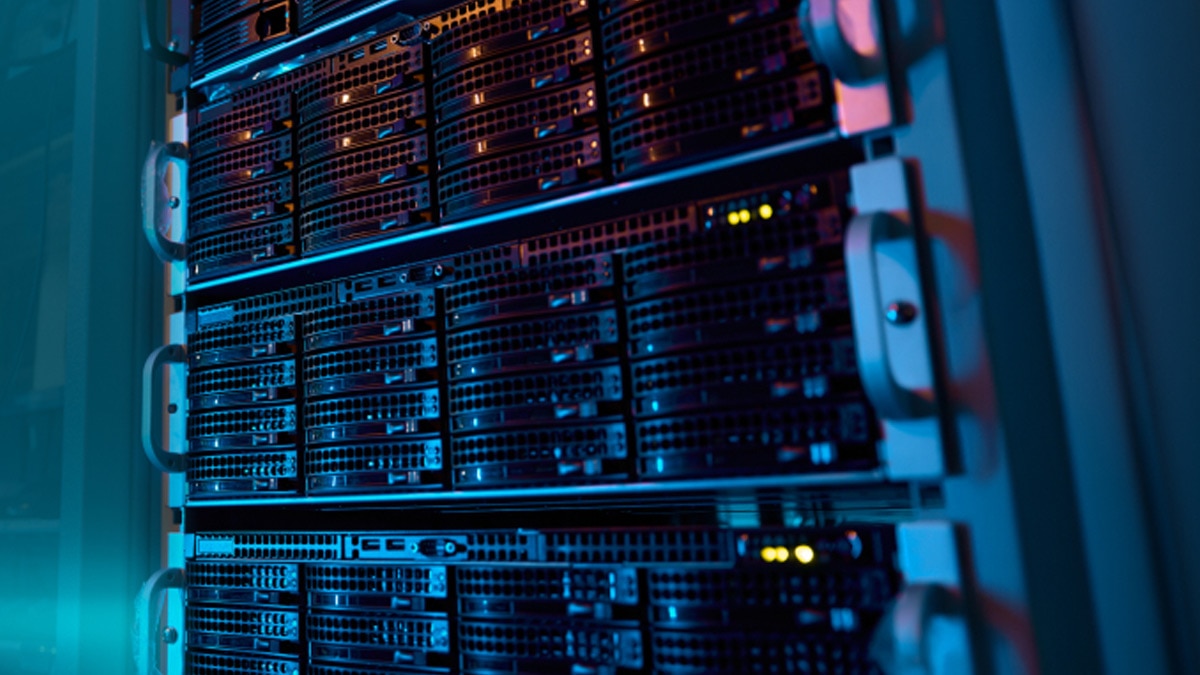 Close up of a server rack