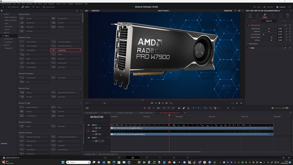 Video workflow with AMD Radeon PRO W7900