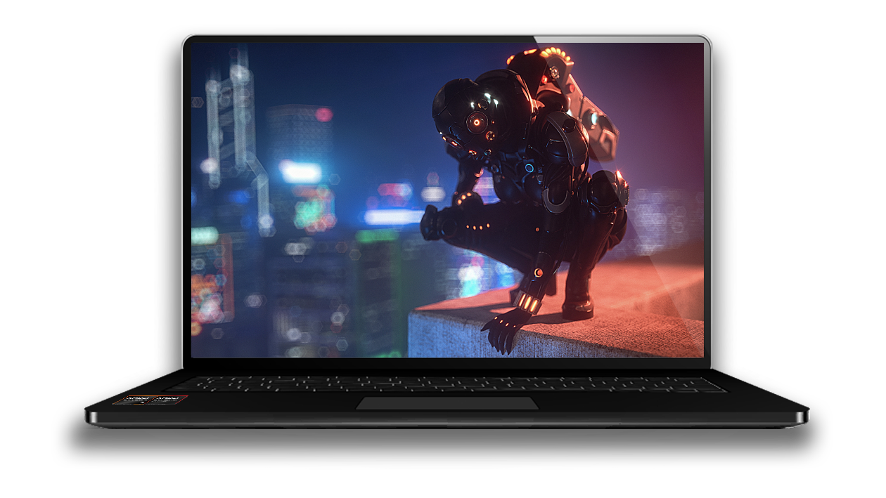 Ryzen Processor Laptop Gaming Cyborg Robot Screenshot.