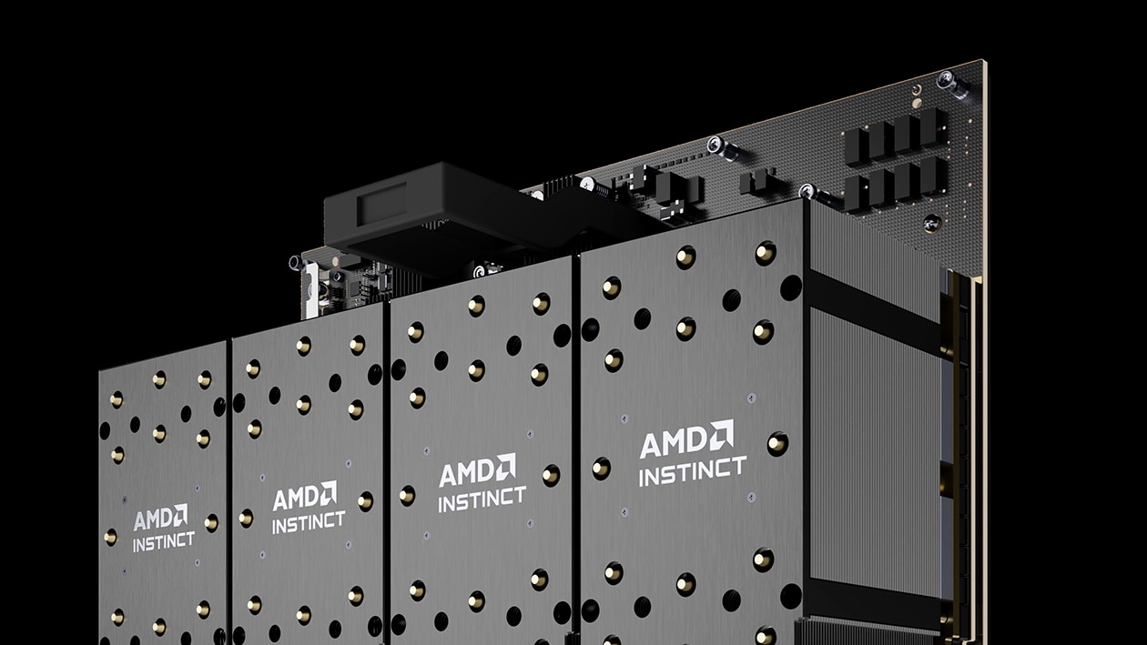 Image of the AMD Instinct MI300X accelerators