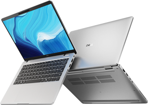 Transparent image of a black Dell Pro Plus laptop Transparent image of a black Dell Pro Plus laptop