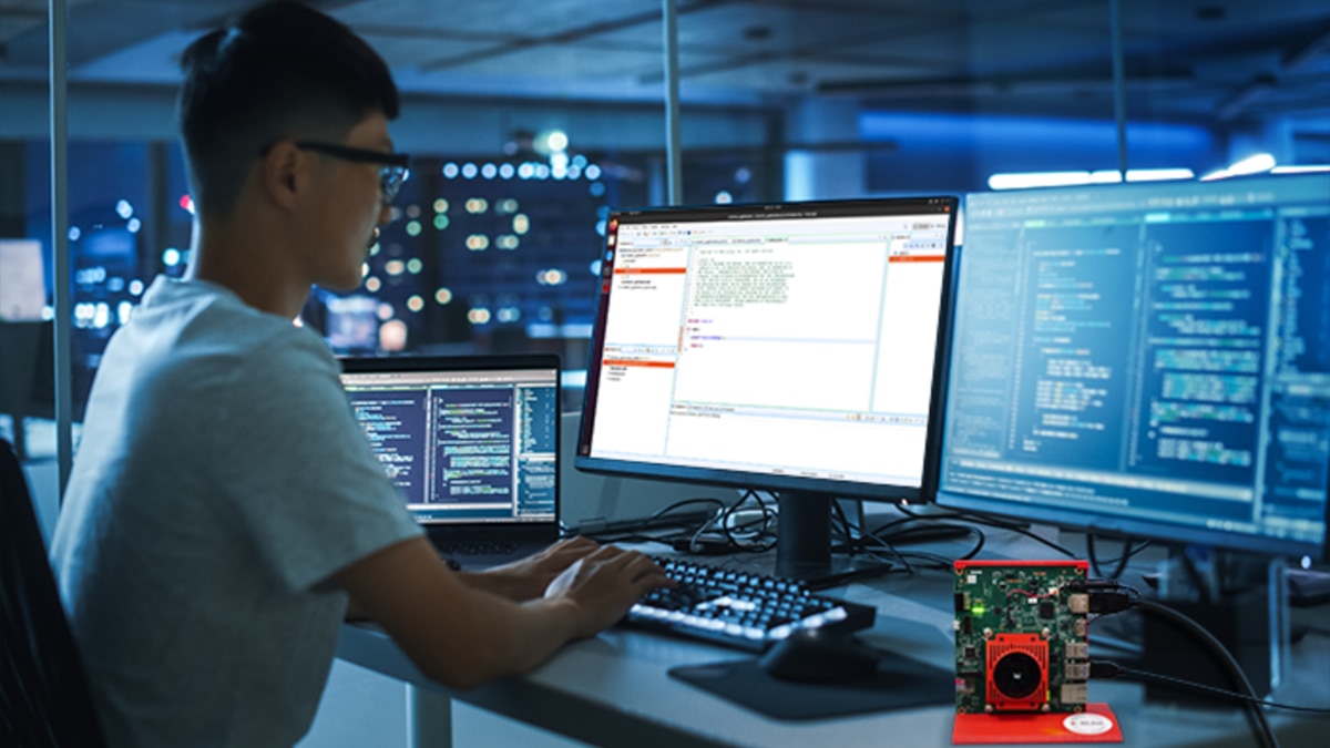 Asian man using a computer Asian man using a computer