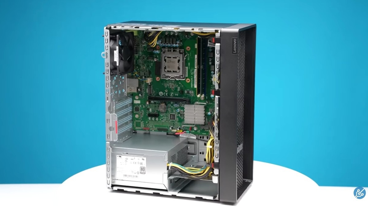 Image of the Lenovo ST45 with a blue background