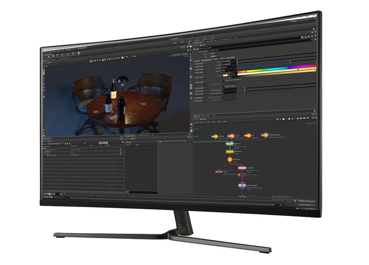 Monitor Showing AMD Radeon™ ProRender for Houdini™ Monitor Showing AMD Radeon™ ProRender for Houdini™