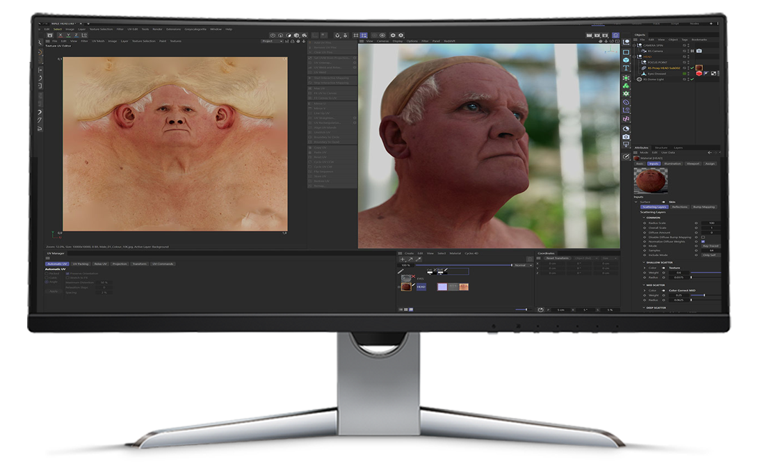 Monitor showing Maxon Cinema 4D™