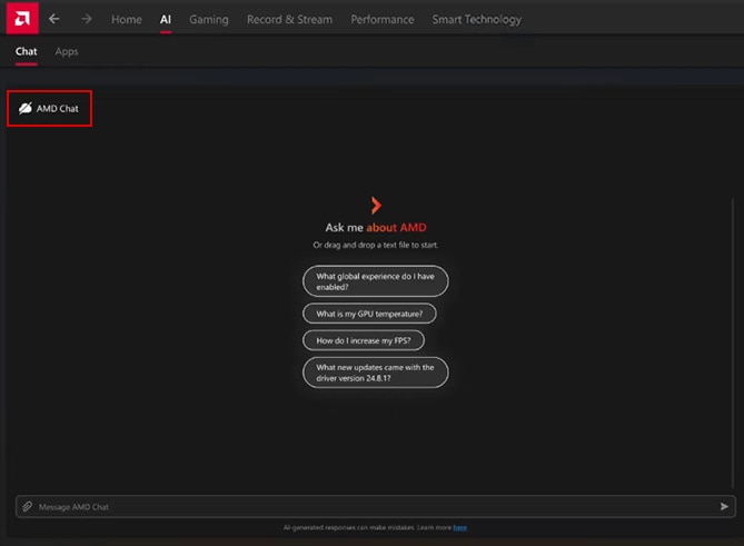 AMD Chat screenshot of Chat Offline AMD Chat screenshot of Chat Offline
