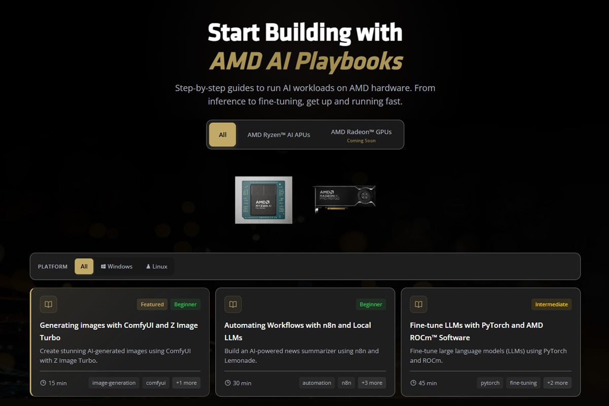 AMD AI Playbooks screenshot
